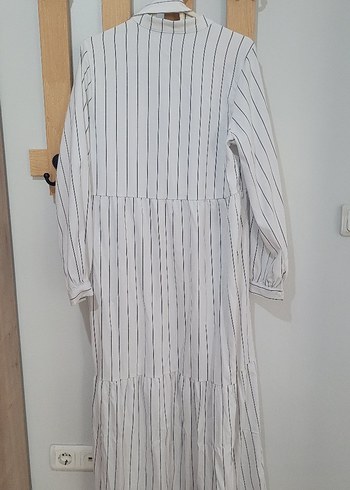 LC WAİKİKİ MODEST ELBİSE Gri Çizgili Uzun Kollu - Görsel 7