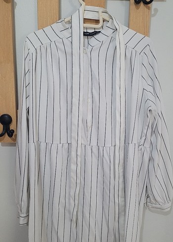 LC WAİKİKİ MODEST ELBİSE Gri Çizgili Uzun Kollu - Görsel 5