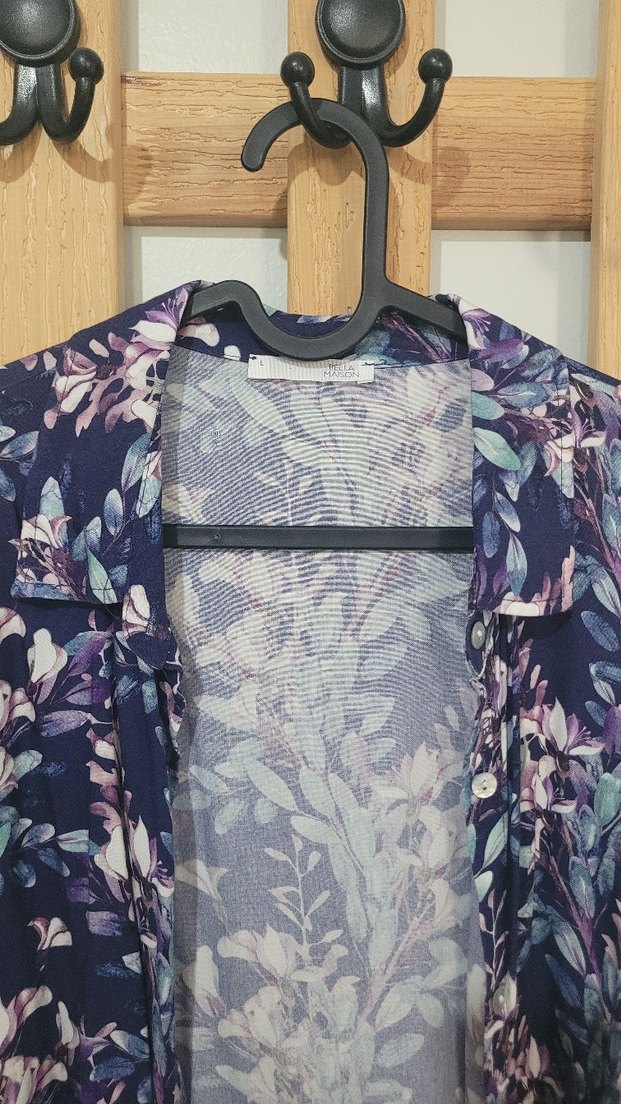 Bella maison GÖMLEK L BEDEN Mor Çiçek Desenli manuka touche - Görsel 5