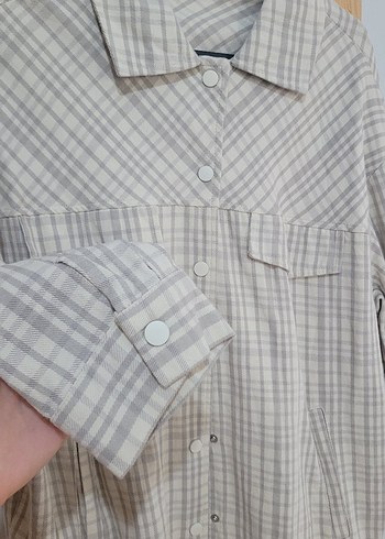 Zeruj avm Bej Uzun Kollu ceket gömlek - Görsel 2