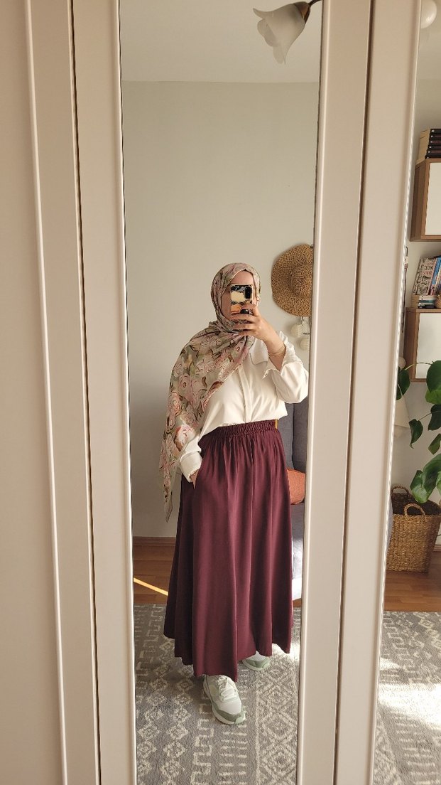 Bordo Uzun TENSEL KUMAŞ ETEK - Görsel 5