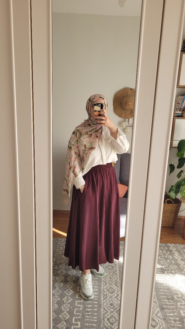 Bordo Uzun TENSEL KUMAŞ ETEK - Görsel 3