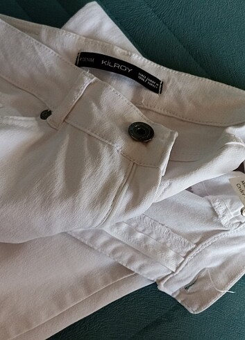 BEYAZ DİZLERİ YIRTIK DENİM PANTOLON - Görsel 8