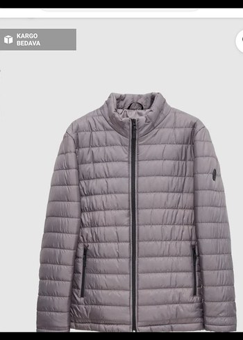 D'S DAMAT gri renk şişme mont - Görsel 2