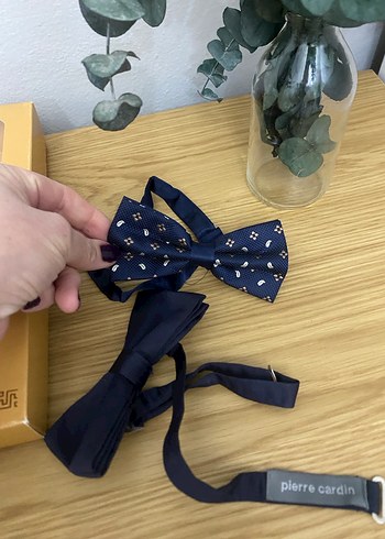 Koyu Mavi Desenli ve Düz papyon - Görsel 4