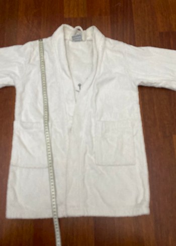 Beyaz Baskılı Kız Çocuk Bornozu - Görsel 7