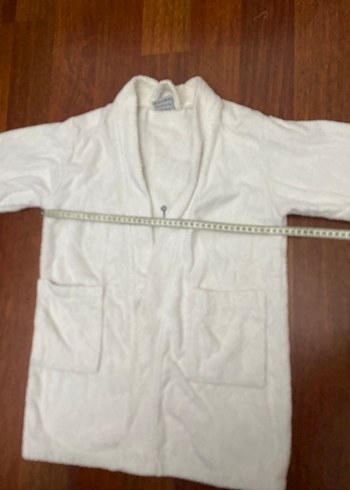 Beyaz Baskılı Kız Çocuk Bornozu - Görsel 3