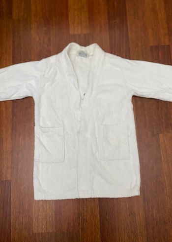 Beyaz Baskılı Kız Çocuk Bornozu - Görsel 5