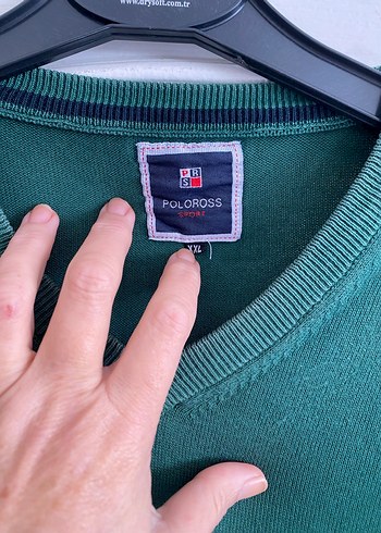 Erkek Yeşil V Yaka Triko Kazak - Görsel 4