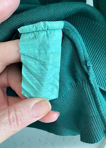 Erkek Yeşil V Yaka Triko Kazak - Görsel 3