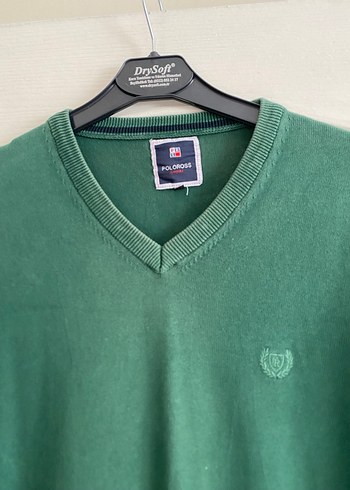 Erkek Yeşil V Yaka Triko Kazak - Görsel 6