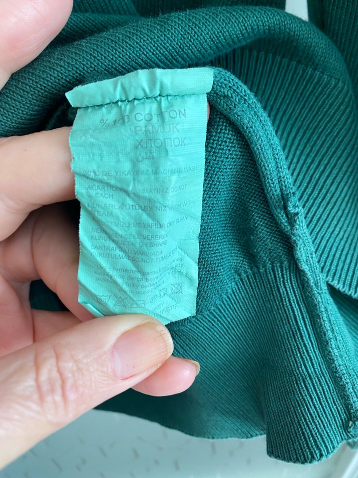 Erkek Yeşil V Yaka Triko Kazak - Görsel 3