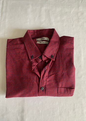 Bordo Erkek Uzun Kollu Düğmeli Gömlek - Görsel 6