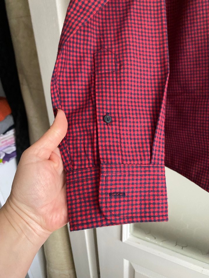 Bordo Erkek Uzun Kollu Düğmeli Gömlek - Görsel 5