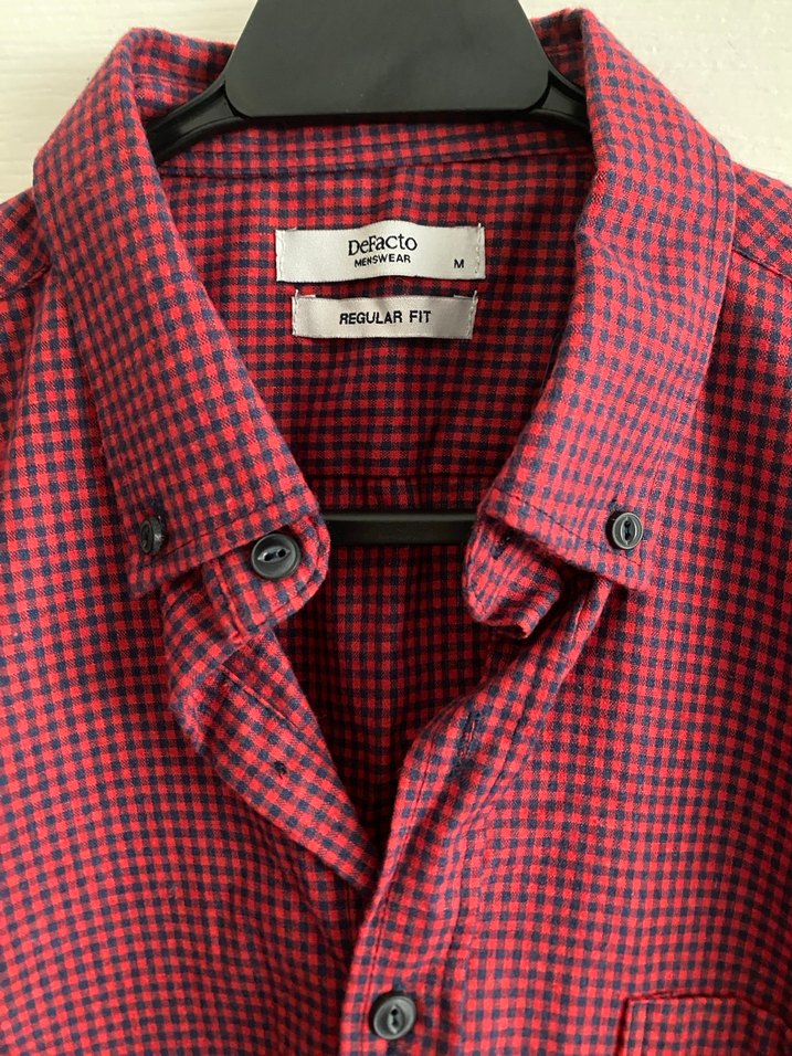 Bordo Erkek Uzun Kollu Düğmeli Gömlek - Görsel 3