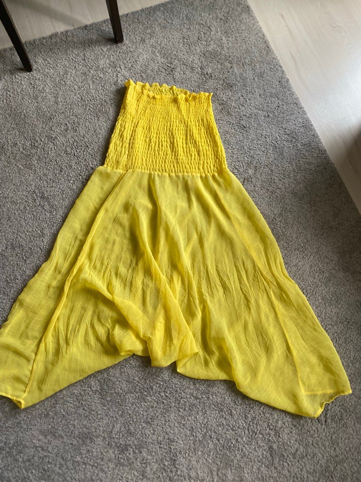 Sarı Bohem  salvar straplez - Görsel 2