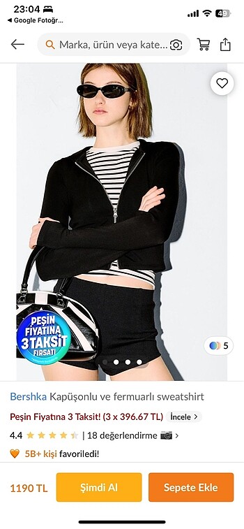Bershka kapüşonlu sweatshirt