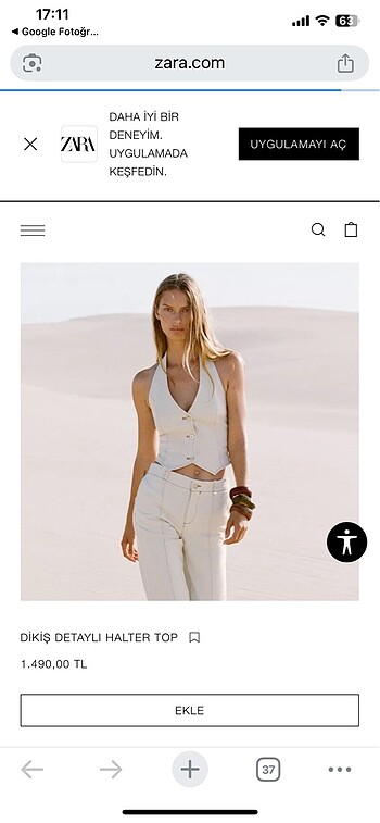 Zara Zara dikis detayli halter top