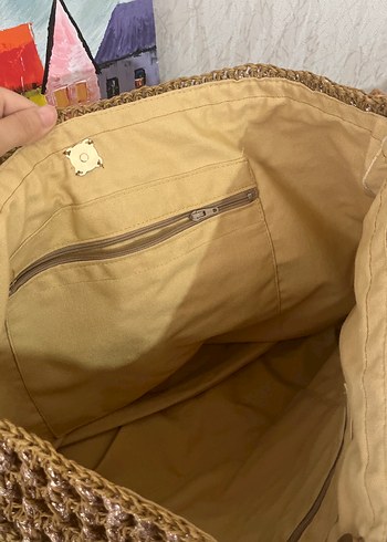 Bohem Tarzı Örgü Kahverengi Kadın Çanta - Görsel 2