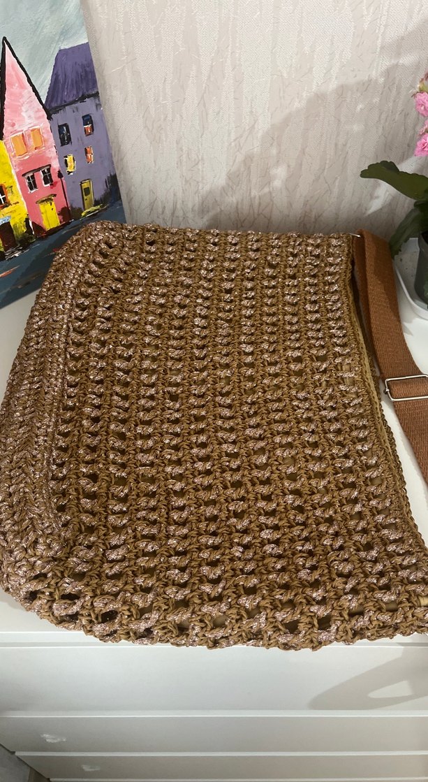 Bohem Tarzı Örgü Kahverengi Kadın Çanta - Görsel 5