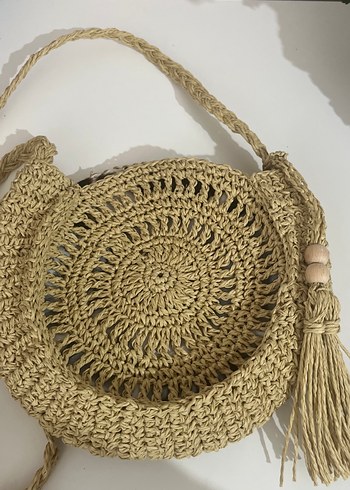 Bej Örgü Bohem Kadın Çapraz Çanta - Görsel 3