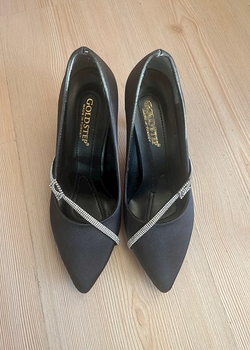 Siyah Tokalı İnce Topuklu Kadın Abiye Ayakkabı - Görsel 2