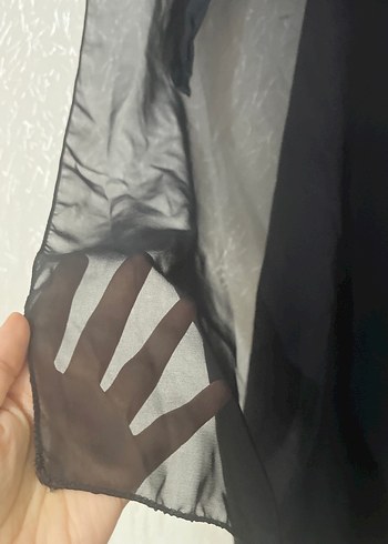 Drapeli Siyah Kadın Şal - Görsel 4