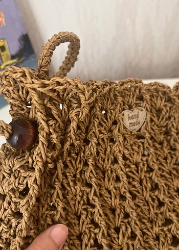 Bej Örgü Bohem Kadın Çanta - Görsel 2