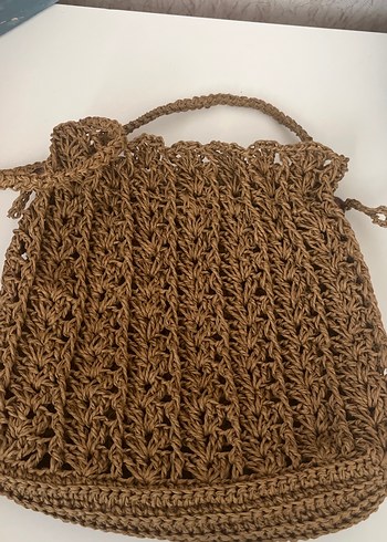 Bej Örgü Bohem Kadın Çanta - Görsel 4