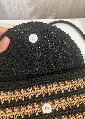 Kahverengi Örgü Kadın Çapraz Çanta - Görsel 2