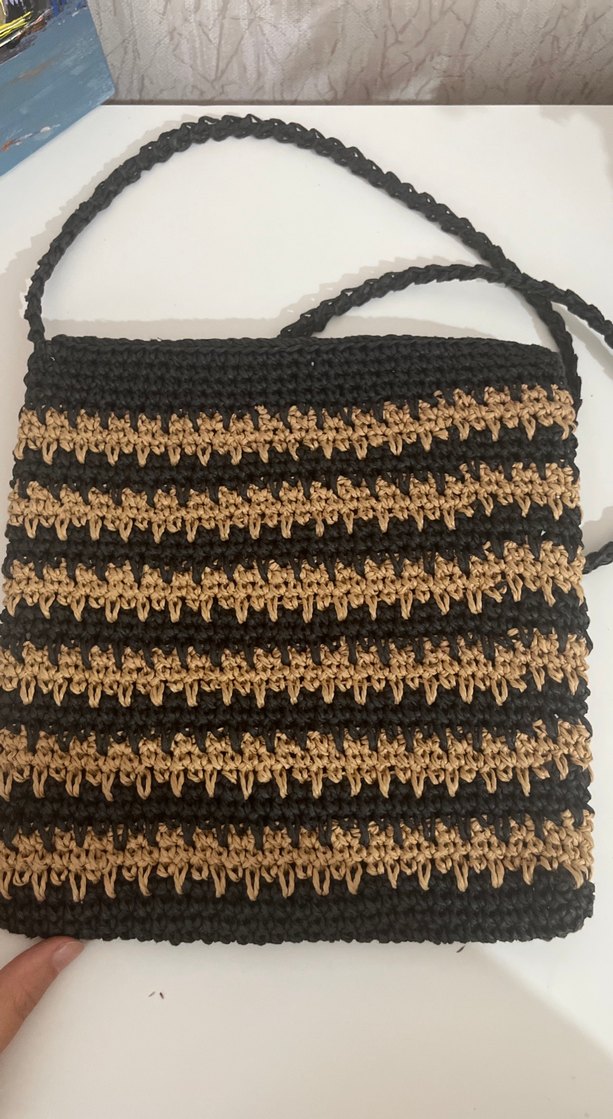 Kahverengi Örgü Kadın Çapraz Çanta - Görsel 3