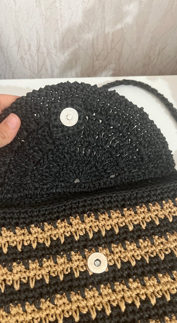 Kahverengi Örgü Kadın Çapraz Çanta - Görsel 2