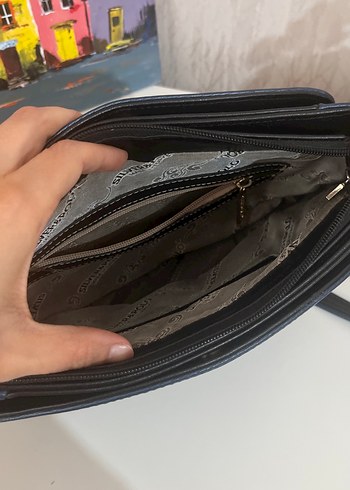 Mavi Deri Kadın Omuz Çantası - Görsel 4