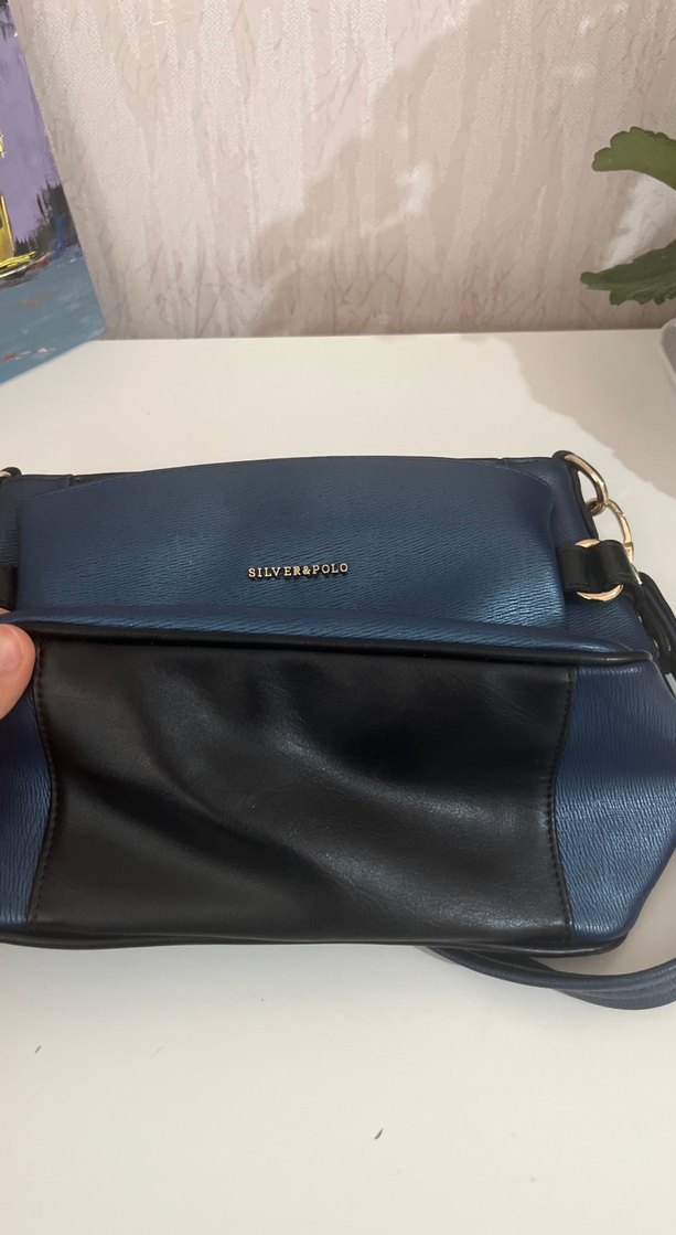 Mavi Deri Kadın Omuz Çantası - Görsel 2