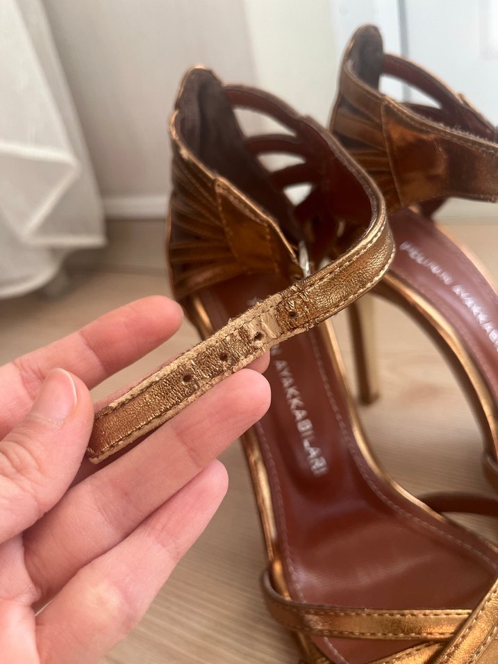 Parlak Desenli Bakır  Renkli Topuklu - Görsel 2