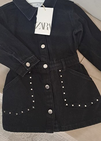 zara orjinal Siyah Denim Düğmeli Ceket