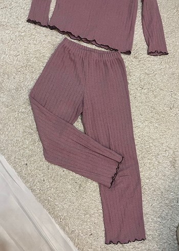 Pembe Rahat Uzun Kollu Midi Pijama Takımı - Görsel 3