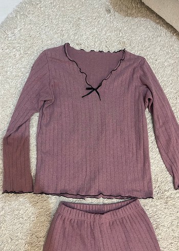 Pembe Rahat Uzun Kollu Midi Pijama Takımı - Görsel 10