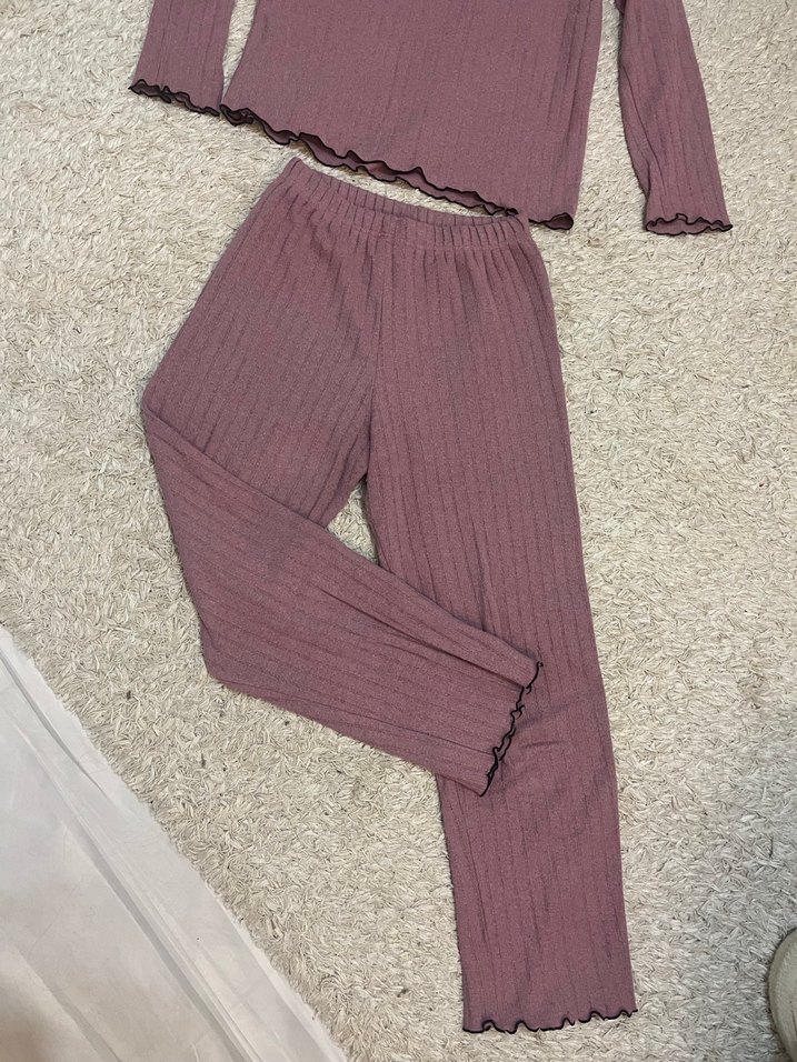 Pembe Rahat Uzun Kollu Midi Pijama Takımı - Görsel 3