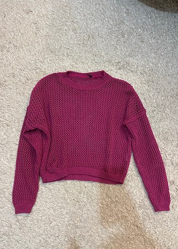 Pembe Örgü Kadın Kazak - Görsel 5