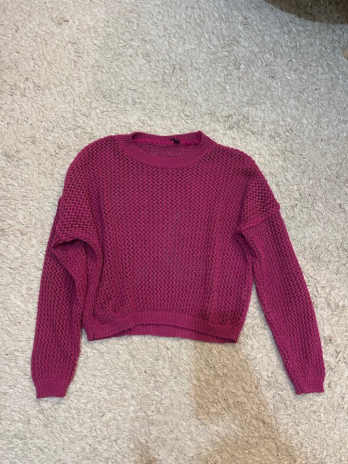 Pembe Örgü Kadın Kazak - Görsel 5