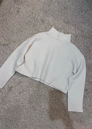 Beyaz Boğazlı Kadın Triko Kazak - Görsel 3