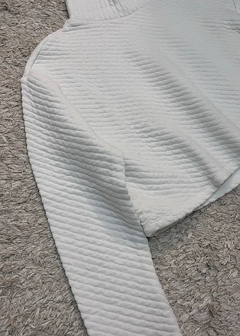 Beyaz Boğazlı Kadın Triko Kazak - Görsel 4