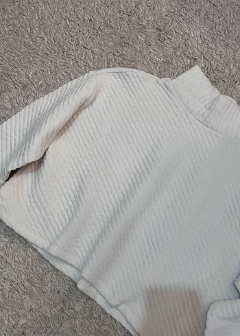 Beyaz Boğazlı Kadın Triko Kazak - Görsel 2