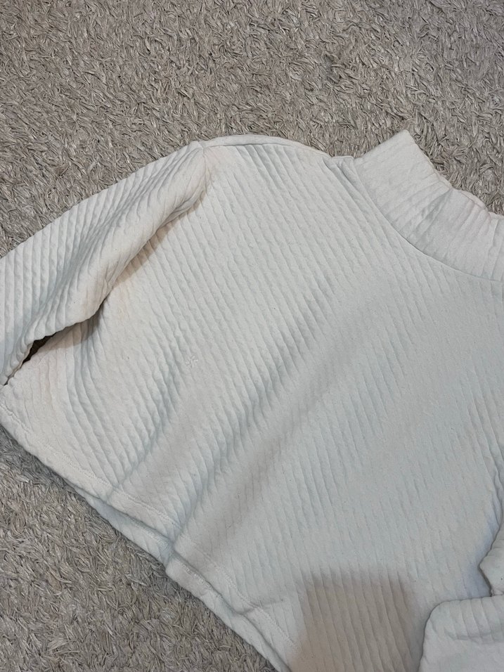 Beyaz Boğazlı Kadın Triko Kazak - Görsel 2