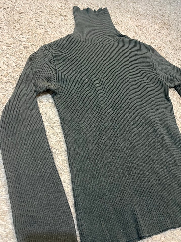 Yeşil Balıkçı Yaka Kazak - Görsel 3