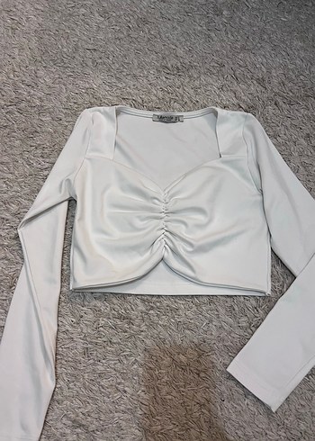 Büzgü Detaylı V Yaka Mini Bluz - Görsel 6