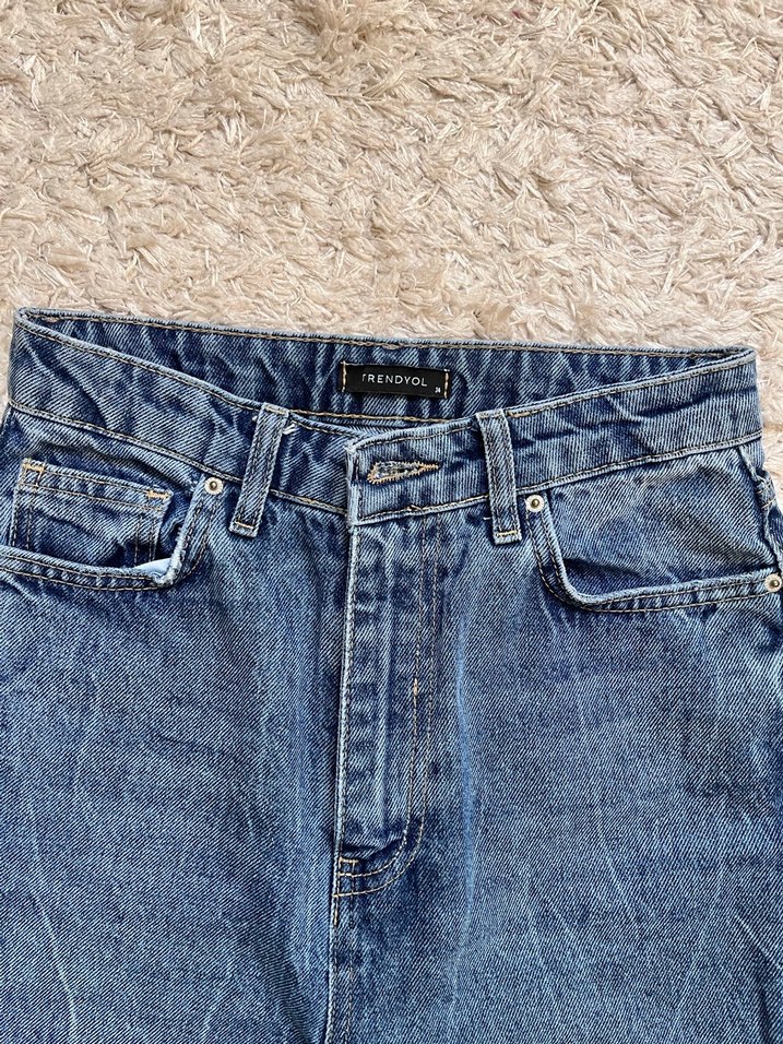 Mavi Normal Kesim Kadın Kot Pantolon - Görsel 3