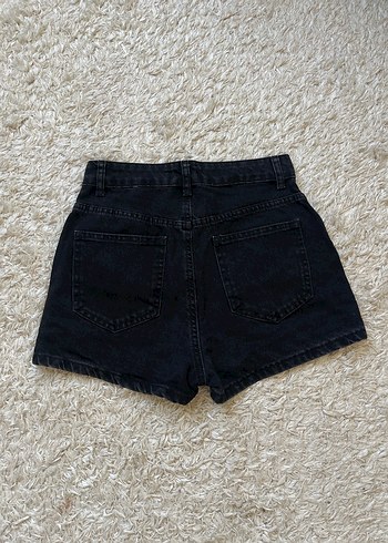 34 Beden Siyah Mini Denim Şort