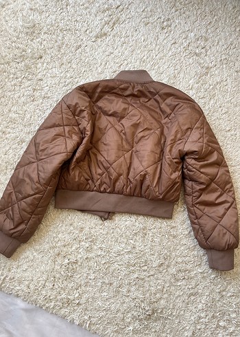 Kahverengi Fermuarlı Bomber  Mont - Görsel 6